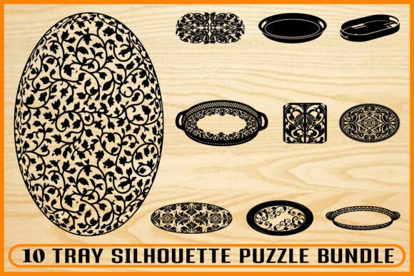 10 Vintage Serving Tray SVG Bundle: Elevating Craft Projects with Timeless Design