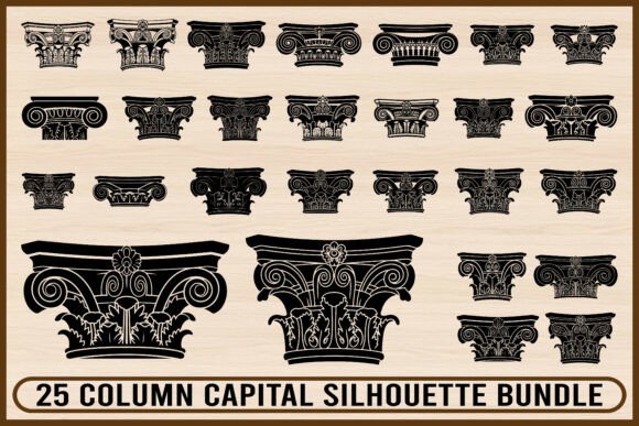 25 Classic Column Capital Silhouette Set: A Guide to Timeless Architectural Design Elements