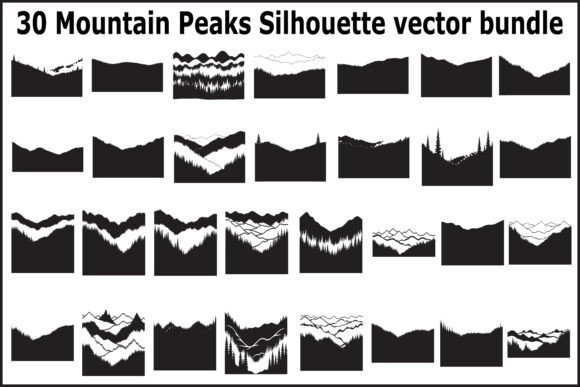 30 Mountain Peaks Silhouette Vector: A Strategic Asset for Brand Identity