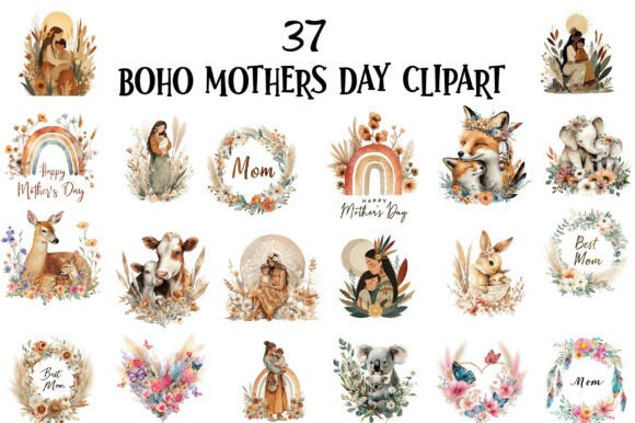 Boho Mother’s Day Clipart: A Strategic Asset for Meaningful Design