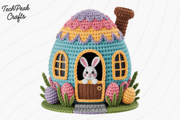 Bringing Whimsy to Life: The Versatility of the Crochet Easter Bunny House PNG