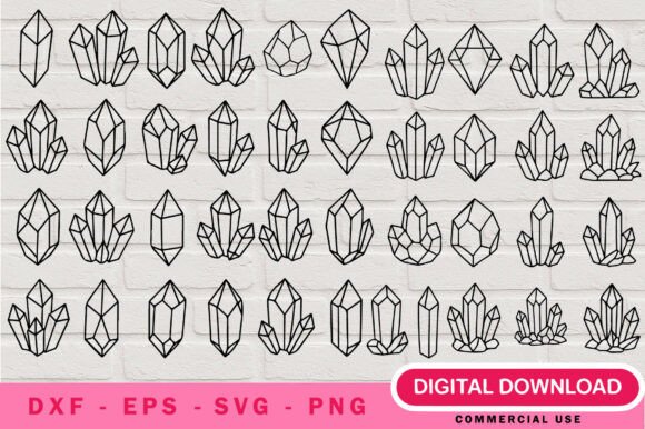 Crystal Outline SVG Bundle: Crafting Elegance for Modern Makers