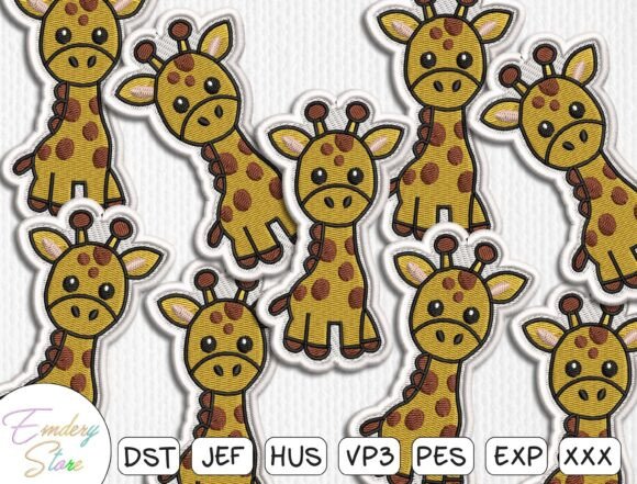 Cute Giraffe Patches Embroidery Design