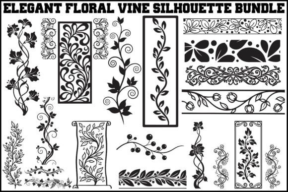 Elegant Floral Vine Silhouette Bundle: Elevating Your Creative Projects