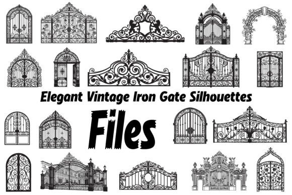 Elegant Vintage Iron Gate Silhouette: A Timeless Design Element for Modern Creators
