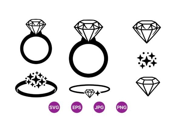 Elevating Design with Elegant Diamond Ring Icons: A Minimalist Approach to Jewelry Graphics