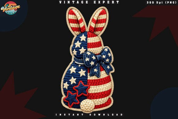 Evaluating the 4th of July Bunny Crochet Yarn Faux PNG for Patriotic Design Projects