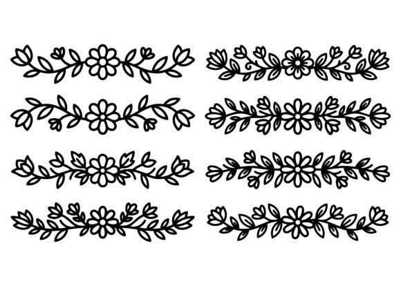 Floral Border EPS Bundle: Elegant Designs