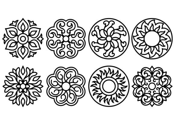 Floral Medallions EPS: Precision Vector Art