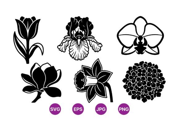 Floral Silhouette Clipart Collection