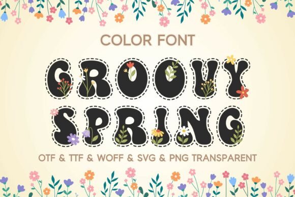 Groovy Spring: A Vibrant Flower-Power Typeface for Modern Design