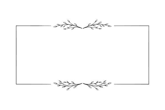 Hand Drawn Leaf Branch Nature Frame: Elevating Design with Organic Elegance