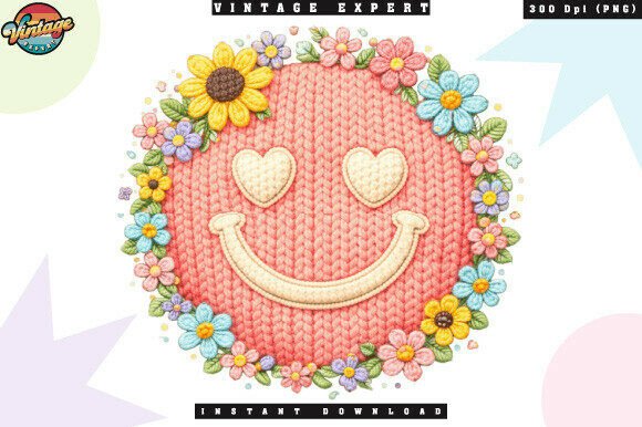 Pastel Floral Smiley Crochet Yarn PNG: A Strategic Asset for Visual Branding
