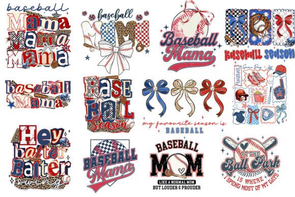 Retro Baseball Mama PNG Bundle: The Ultimate Digital Asset for Game Day Creators