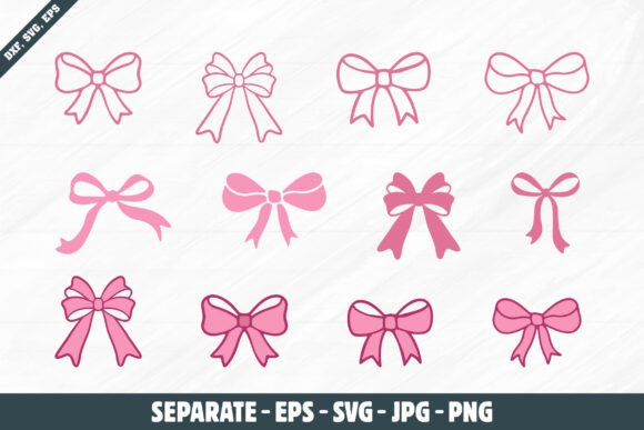 The Pink Ribbon Bow Outline: Elevating Digital Design with Versatile Vector Assets