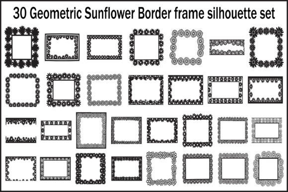 Transforming Design Projects with the 30 Geometric Sunflower Border Frame Set