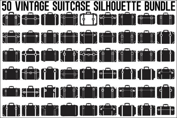 Vintage Suitcase Silhouette Bundle: Elevating Retro Travel Designs