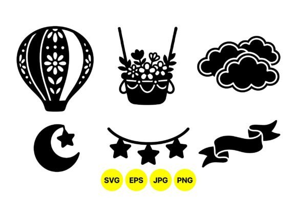 Whimsical Night Sky Clipart for Creative Projects